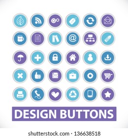 design circle website buttons, signs, icons set, vector