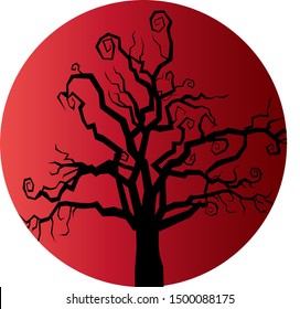 
the design of a circular heloween tree background