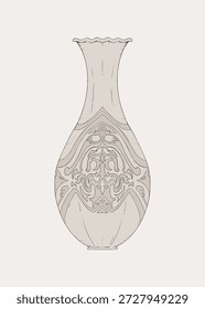 Design de desenho de vaso de argila