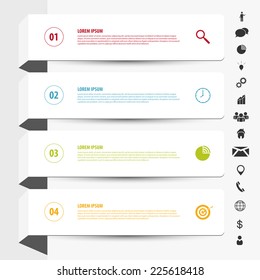 Design clean banners template. Infographics vector with icons
