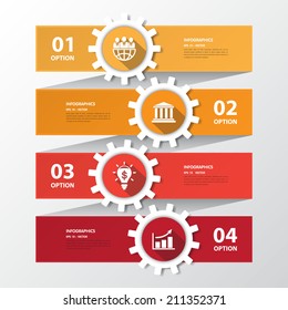 Design clean flat long icon banners template/graphic or website