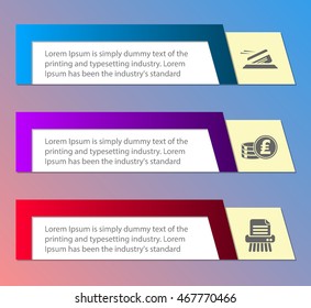 Design clean icon banners template and vector graphic for website layout