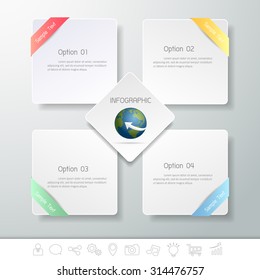 Design clean infographic template. can be used for workflow layout, diagram, number options