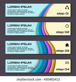 Design clean number banners template graphic or website layout. Vector.
