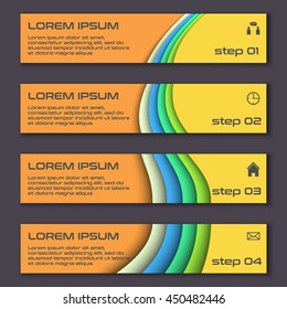 Design clean number banners template graphic or website layout. Vector.