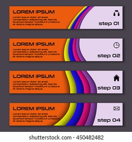 Design clean number banners template graphic or website layout. Vector.