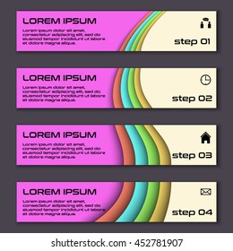 Design clean number banners template graphic or website layout. Vector.