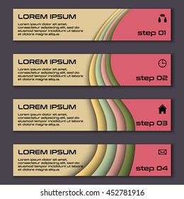 Design clean number banners template graphic or website layout. Vector.