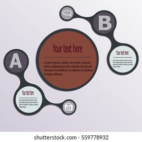 Design clean number banners template graphic or website layout. 6 steps. Vector.