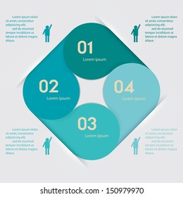 Design clean number banners template/graphic or website layout/timeline. Vector