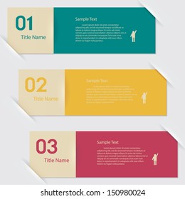 Design clean number banners template/graphic or website layout/timeline. Vector