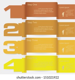 Design clean number banners template/graphic or website layout/timeline. Vector.