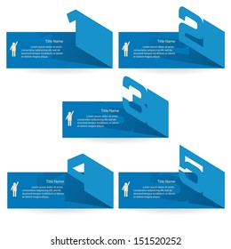 Design clean number banners template/graphic or website layout/timeline. Vector