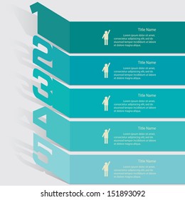 Design clean number banners template/graphic or website layout/timeline. Vector