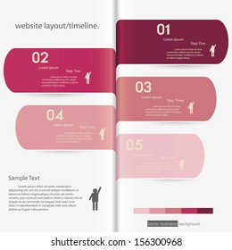 Design clean number banners template/graphic or website layout/timeline. Vector.