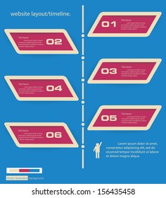 Design clean number banners template/graphic or website layout/timeline. Vector.