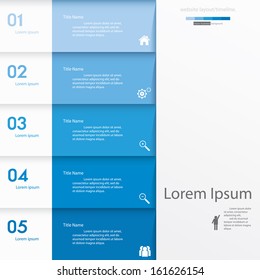 Design clean number banners template/graphic or website layout/timeline. Vector.