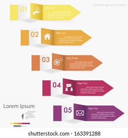Design clean number banners template/graphic or website layout/timeline. Vector