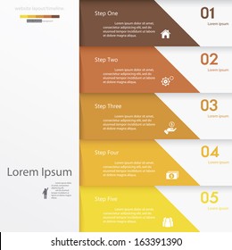 Design clean number banners template/graphic or website layout/timeline. Vector