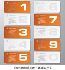 Design clean number banners template/graphic or website layout. Vector.