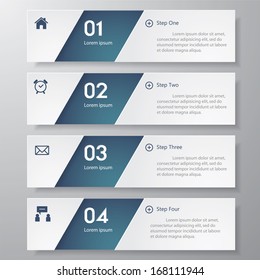 Design clean number banners template/graphic or website layout. Vector.