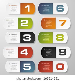 Design clean number banners template/graphic or website layout. Vector.