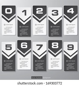 Design clean number banners template/graphic or website layout. Vector.