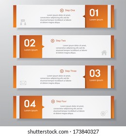 Design clean number banners template/graphic or website layout. Vector.