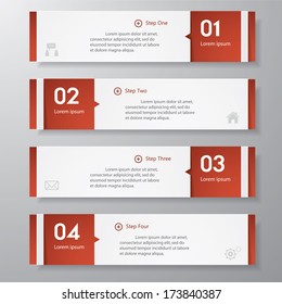 Design clean number banners template/graphic or website layout. Vector.