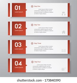 Design clean number banners template/graphic or website layout. Vector.