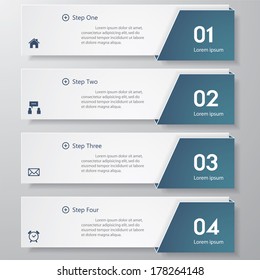 Design clean number banners template/graphic or website layout. Vector.