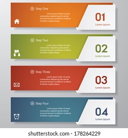 Design clean number banners template/graphic or website layout. Vector.