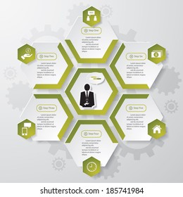 Design clean number banners template/graphic or website layout. Vector.