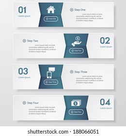 Design clean number banners template/graphic or website layout. Vector.