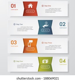 Design clean number banners template/graphic or website layout. Vector.