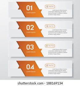 Design clean number banners template/graphic or website layout. Vector.