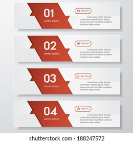 Design clean number banners template/graphic or website layout. Vector.