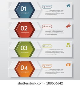 Design clean number banners template/graphic or website layout. Vector.