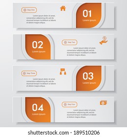 Design clean number banners template/graphic or website layout. Vector.