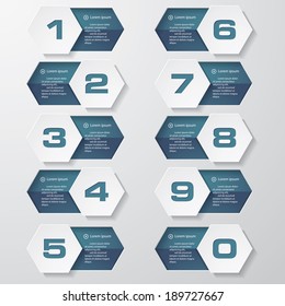 Design clean number banners template/graphic or website layout. Vector.