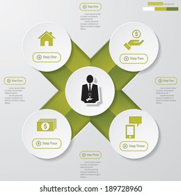 Design clean number banners template/graphic or website layout. Vector.