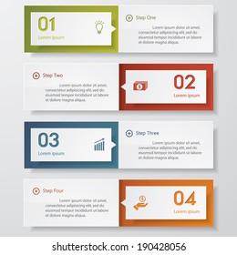 Design clean number banners template/graphic or website layout. Vector.