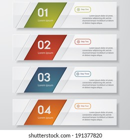 Design clean number banners template/graphic or website layout. Vector.