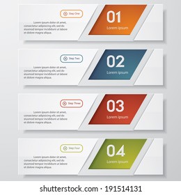 Design clean number banners template/graphic or website layout. Vector.