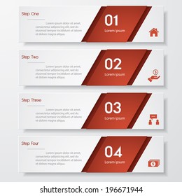 Design clean number banners template/graphic or website layout. Vector.