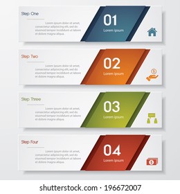 Design clean number banners template/graphic or website layout. Vector.