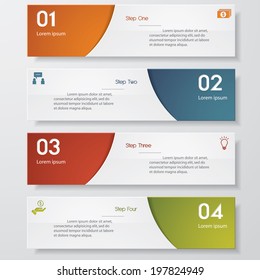 Design clean number banners template/graphic or website layout. Vector.