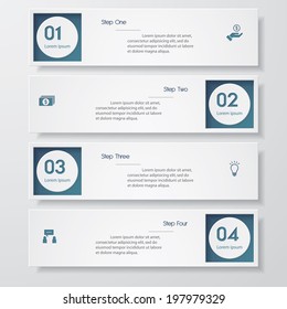 Design clean number banners template/graphic or website layout. Vector.