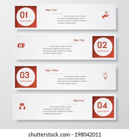 Design clean number banners template/graphic or website layout. Vector.