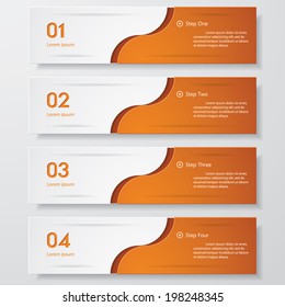 Design clean number banners template/graphic or website layout. Vector.